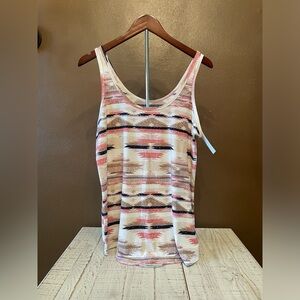 No Boundaries Women's Aztec Pattern Tank Top - Pink, Black, Cream